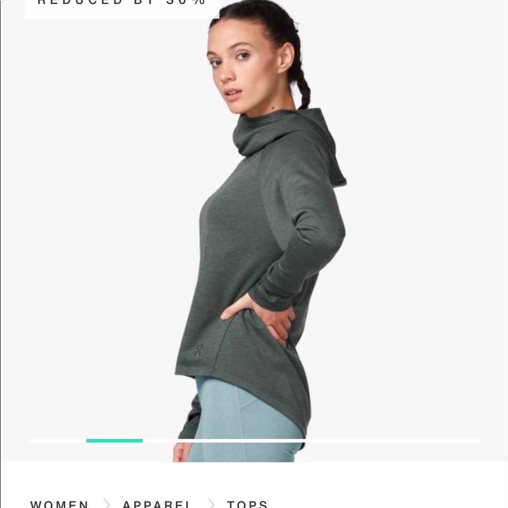 On-running hoodie sea green nwot